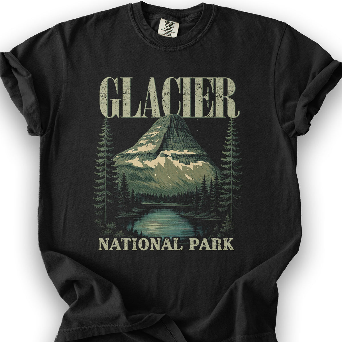 Glacier National Park "Bearhat Mountain" T-Shirt - Black