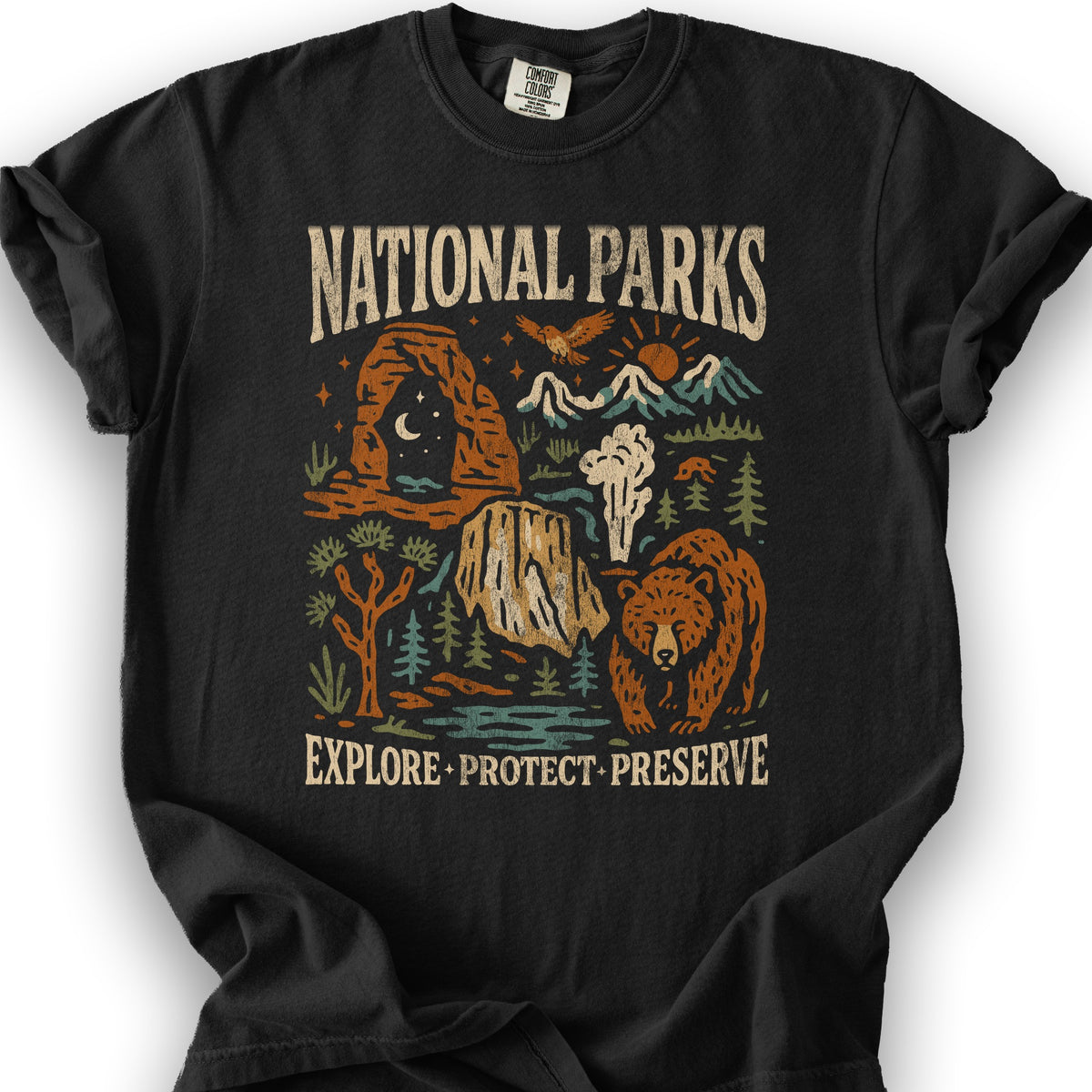 National Parks "Stencil Cut" T-Shirt - Black