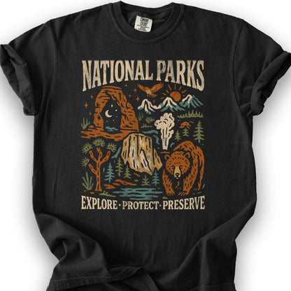 National Parks "Stencil Cut" T-Shirt - Black
