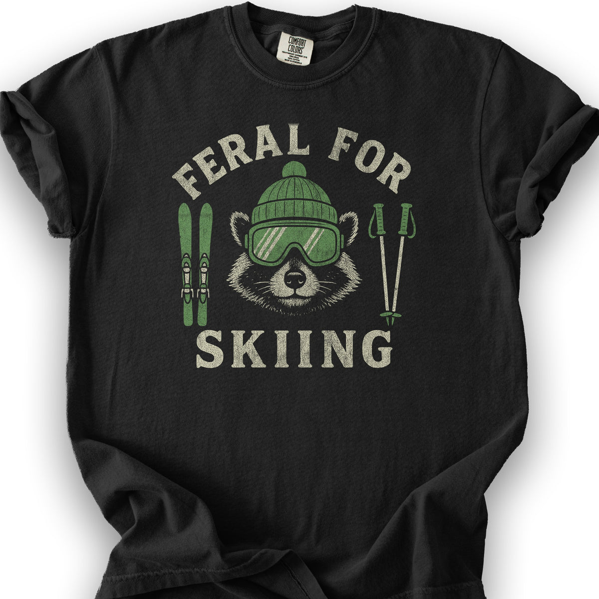 Feral for Skiing T-shirt - Black