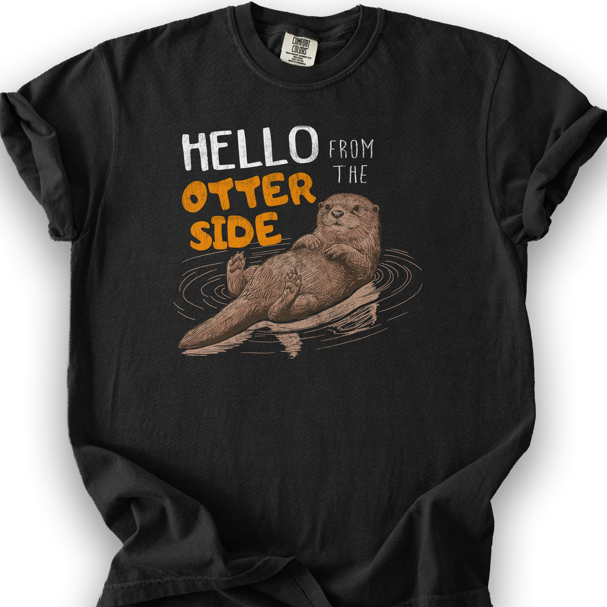Hello From the Otter Side T-shirt - Black