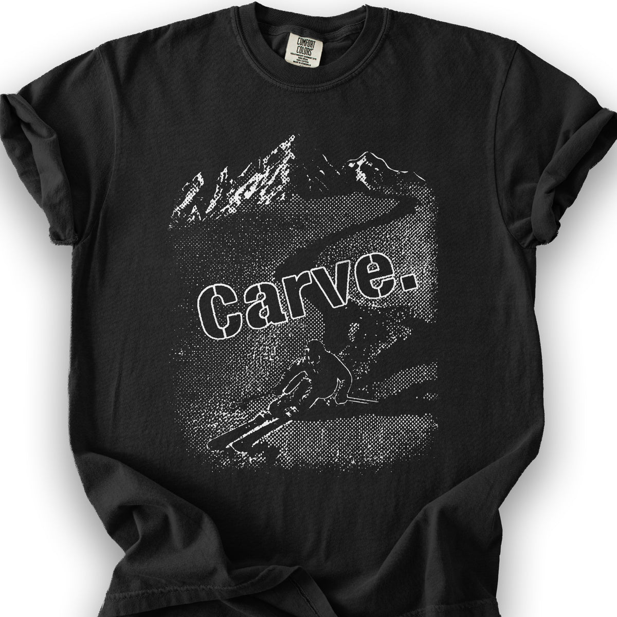 Carve Ski Print T-shirt - Black