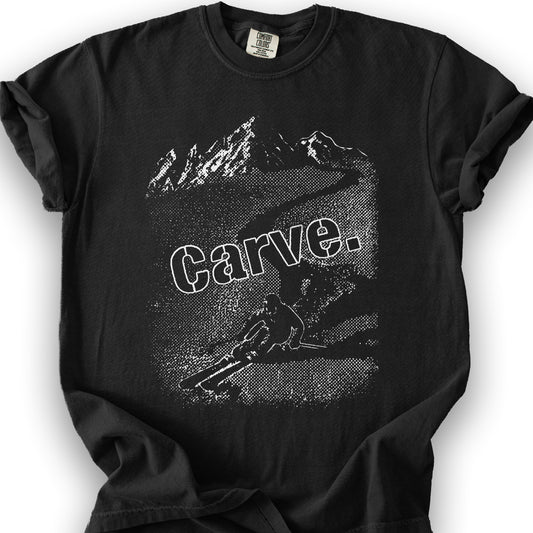 Carve Ski Print T-shirt - Black