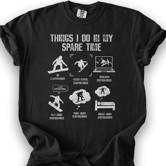 Spare Time Snowboard T-shirt - Black