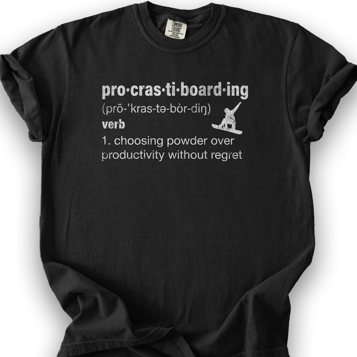 Procrastiboarding Snowboard T-shirt - Black