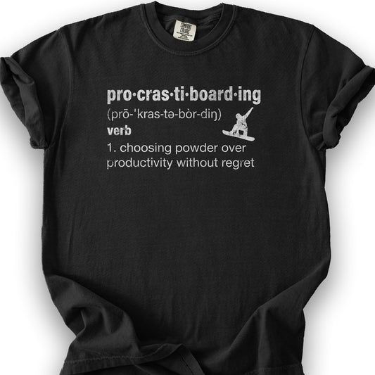 Procrastiboarding Snowboard T-shirt - Black