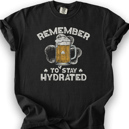 Stay Hydrated Irish T-Shirt - Black