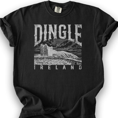 Dingle Ireland Vintage Print T-Shirt - Black