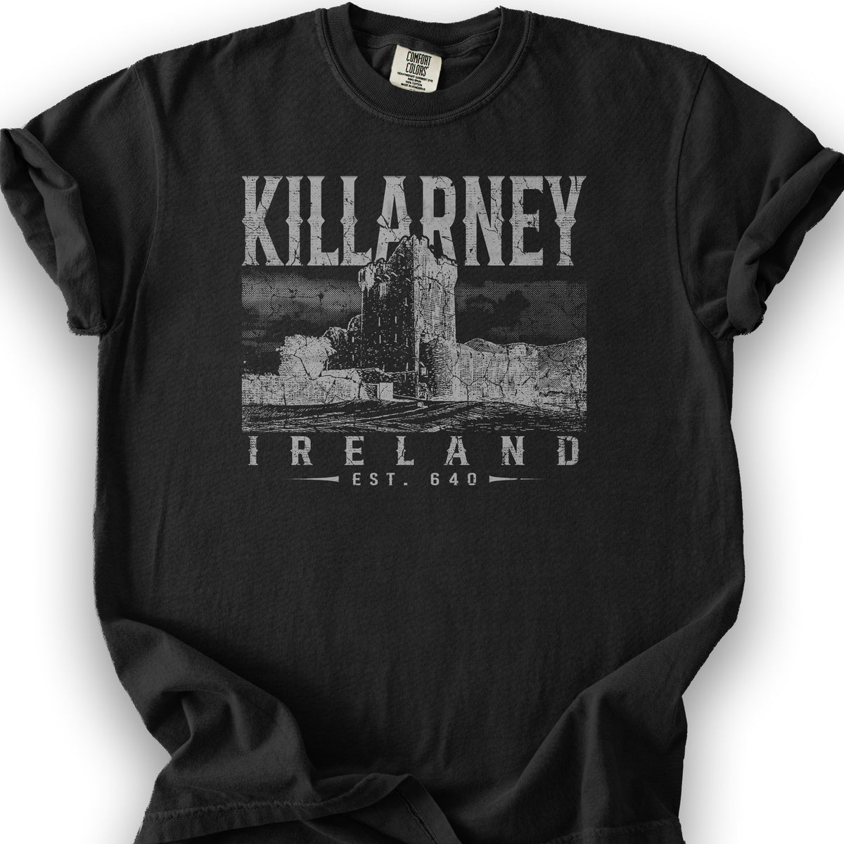 Killarney Ireland Vintage Print T-Shirt - Black