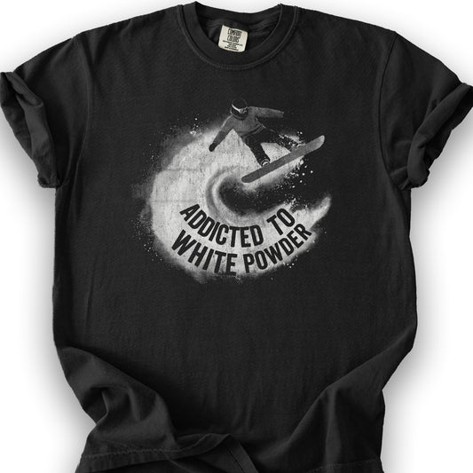 White Powder Snowboard T-shirt - Black
