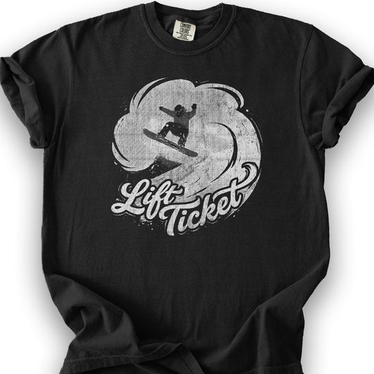 Lift Ticket Snowboard T-shirt - Black