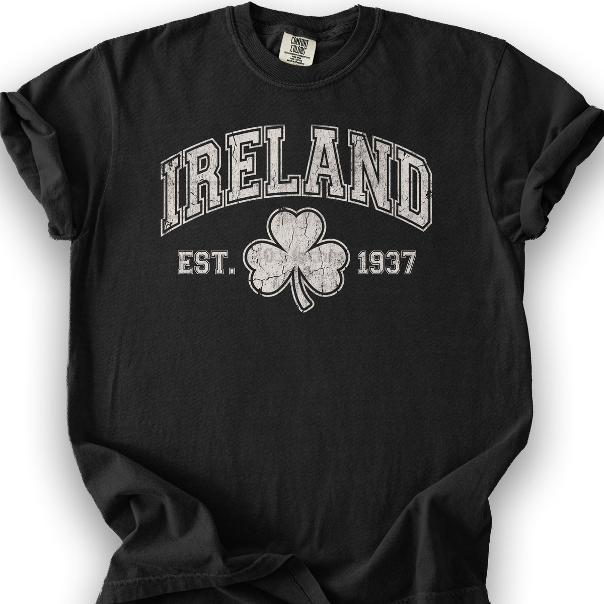 Ireland Vintage Varsity T-shirt - Black