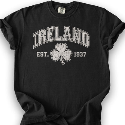 Ireland Vintage Varsity T-shirt - Black