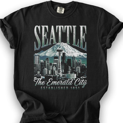 Seattle 90's Halftone T-Shirt - Black