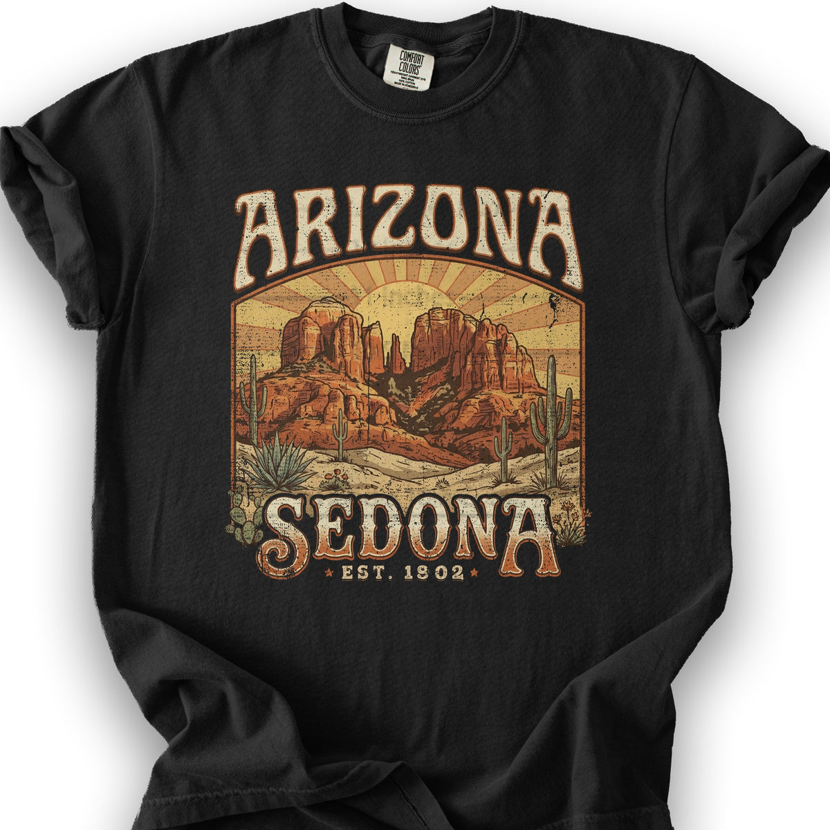 Sedona Arizona Sunset T-Shirt - Black