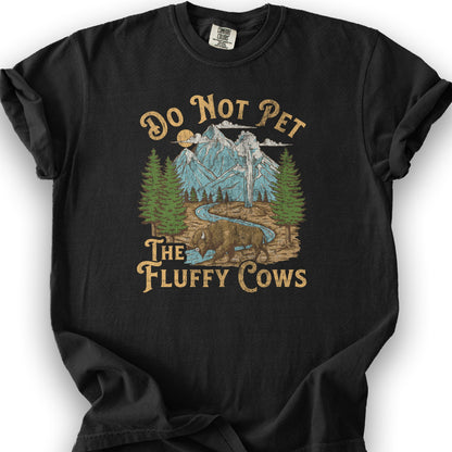 Fluffy Cows Yellowstone T-Shirt - Black