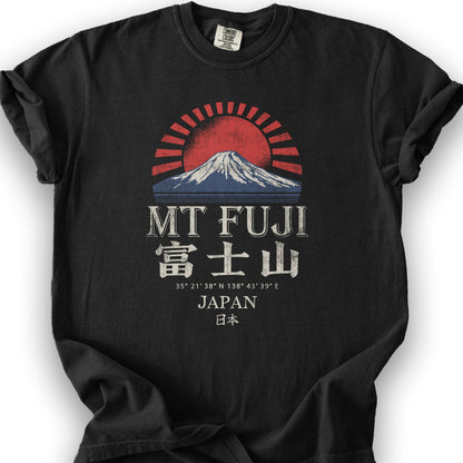 Mount Fuji Rising Sun T-Shirt - Black