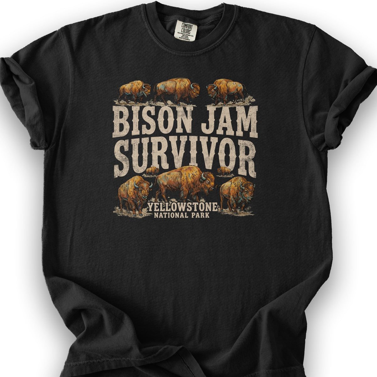 Bison Jam Survivor T-Shirt - Black