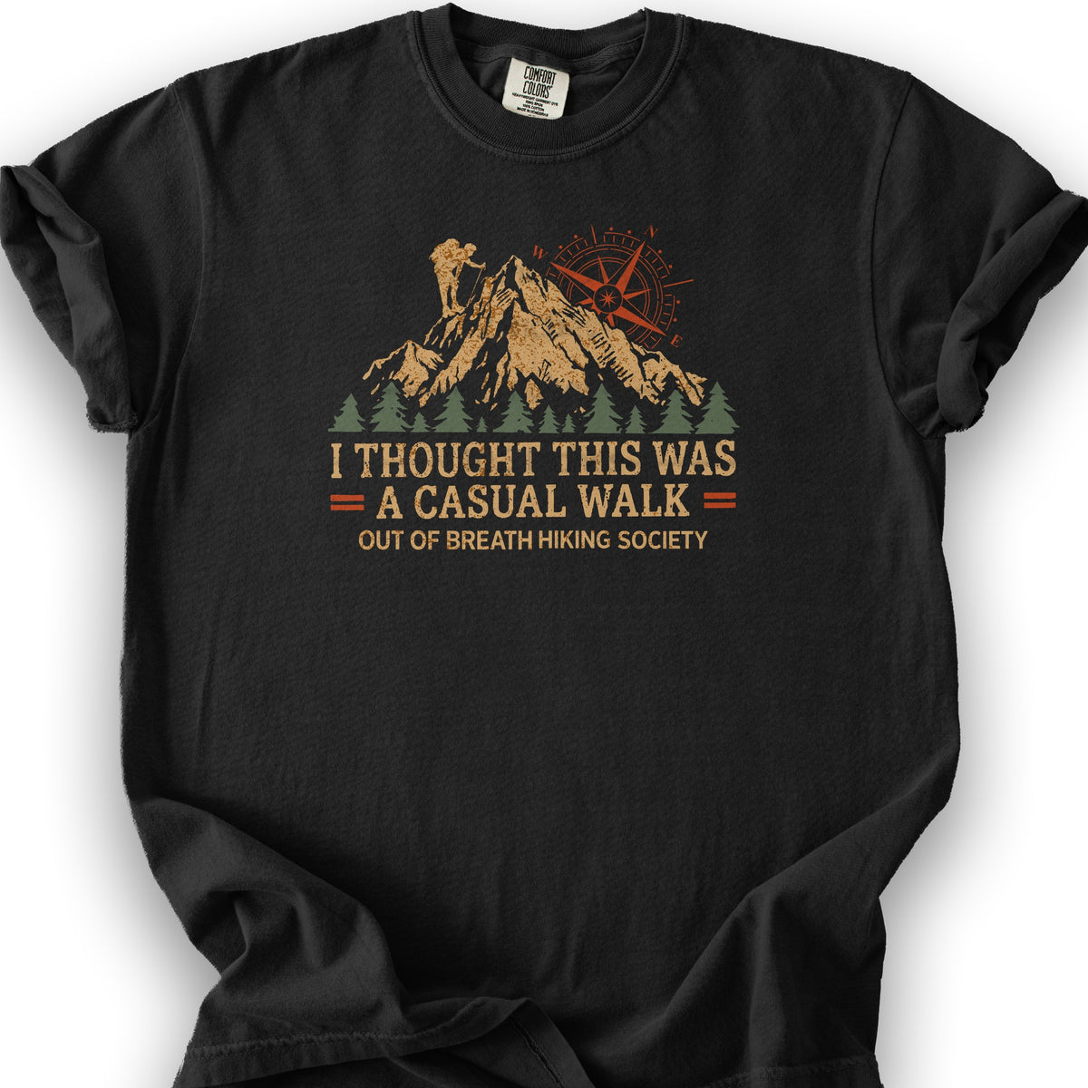 Casual Walk Hiking T-Shirt - Black