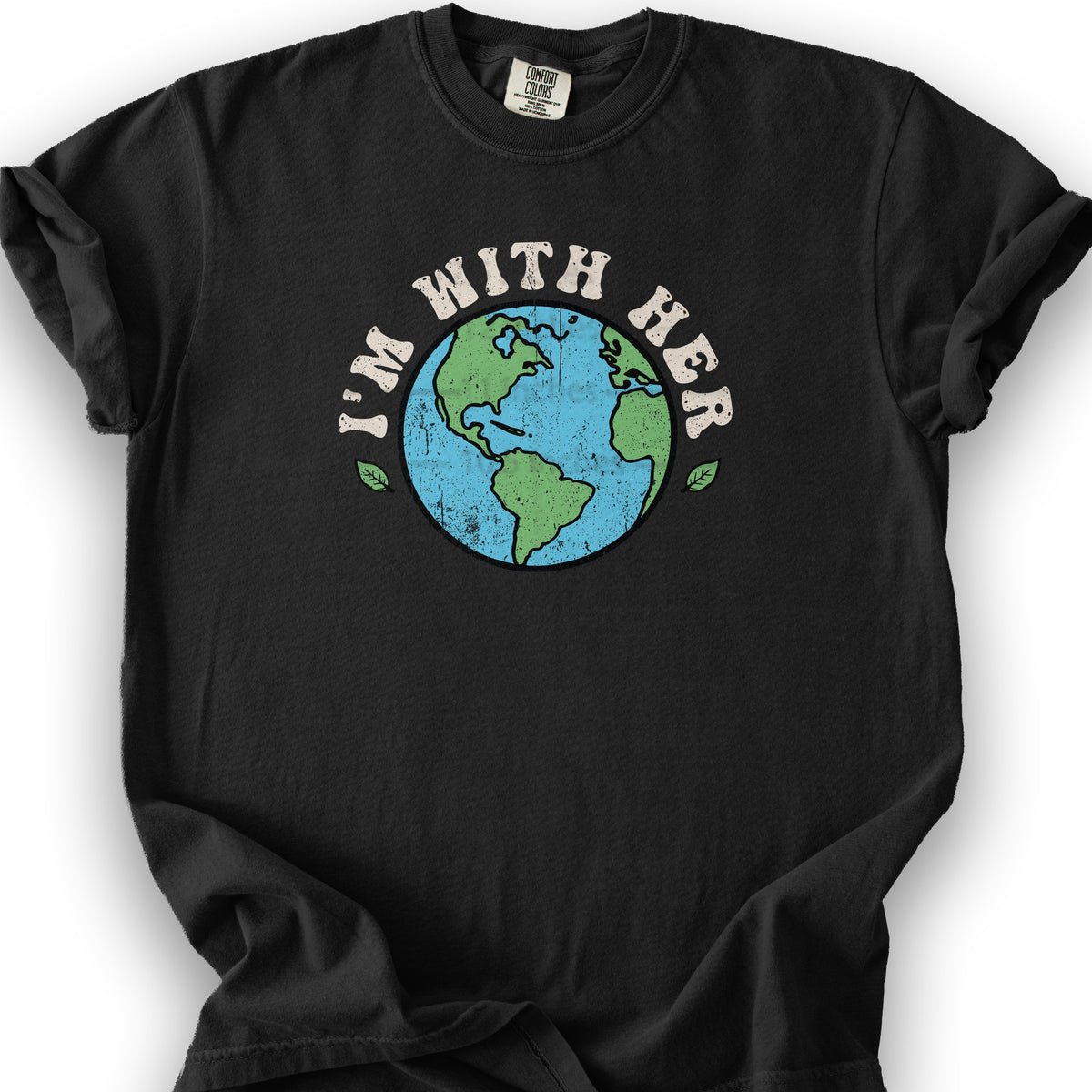 I'm With Her Earth T-Shirt - Black