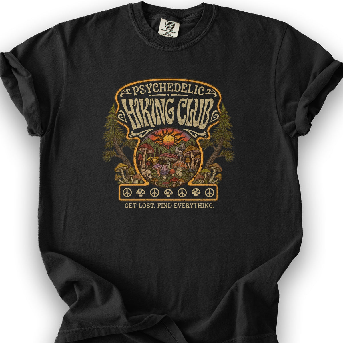 Pyschedelic Hiking Club V2 T-Shirt - Black