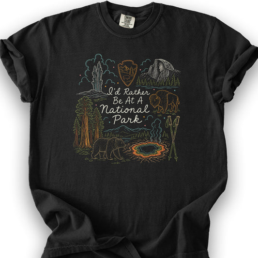 I'd Rather Be At A Park T-Shirt - Black