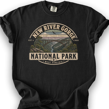 New River Gorge Medallion T-Shirt - Black