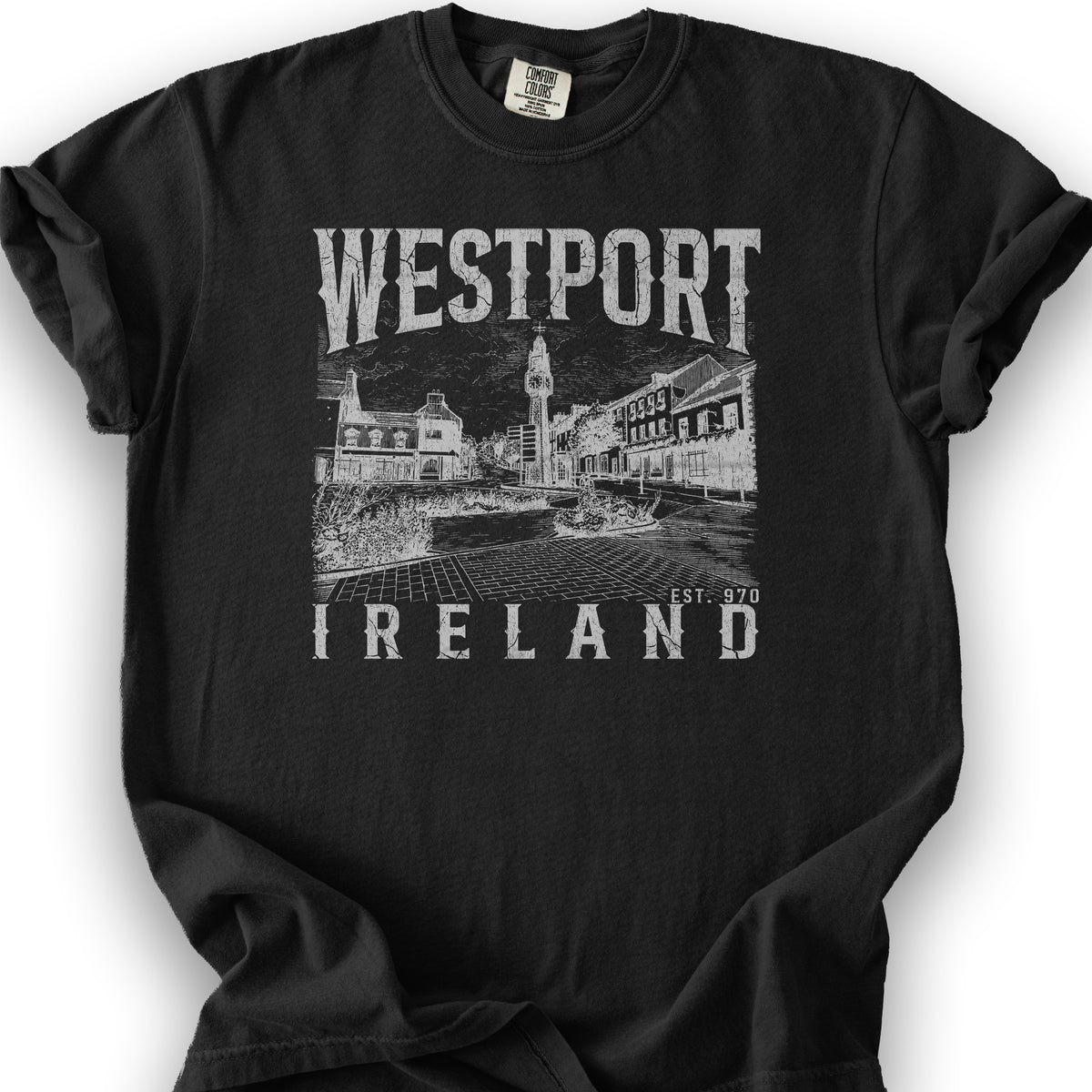 Westport Ireland Sketch T-Shirt - Black