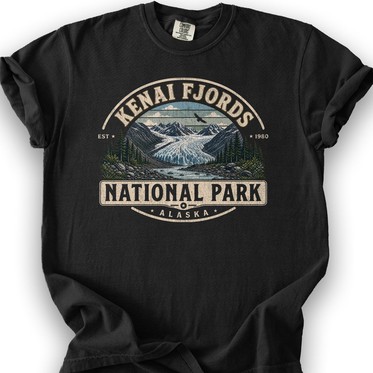 Kenai Fjords Medallion T-Shirt - Black