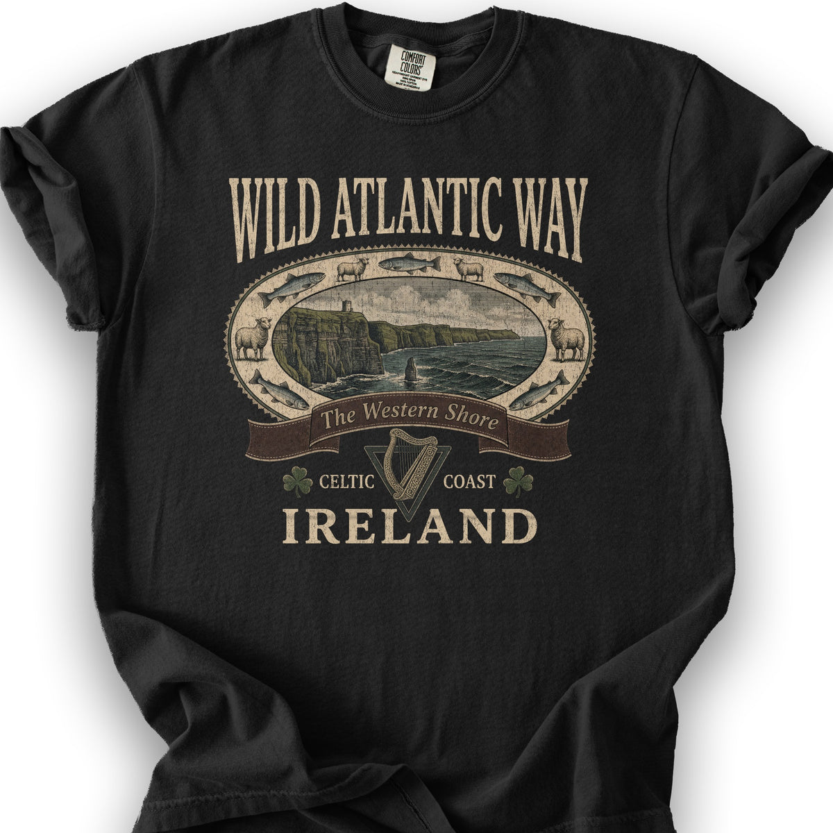 Wild Atlantic Way Heritage T-Shirt - Black