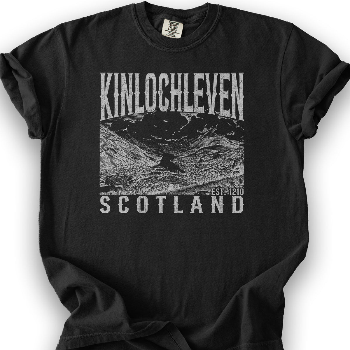 Kinlochleven Scotland Sketch T-Shirt - Black
