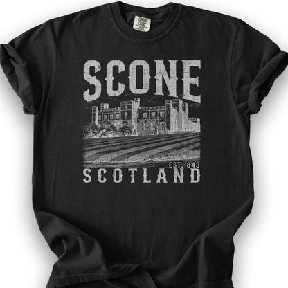 Scone Scotland Sketch T-Shirt - Black
