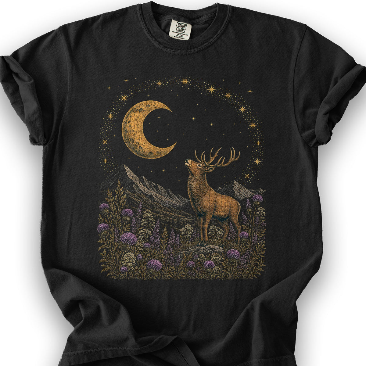 Midnight Stag T-Shirt - Black