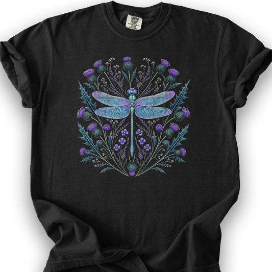 Dragonfly Thistle T-Shirt - Black