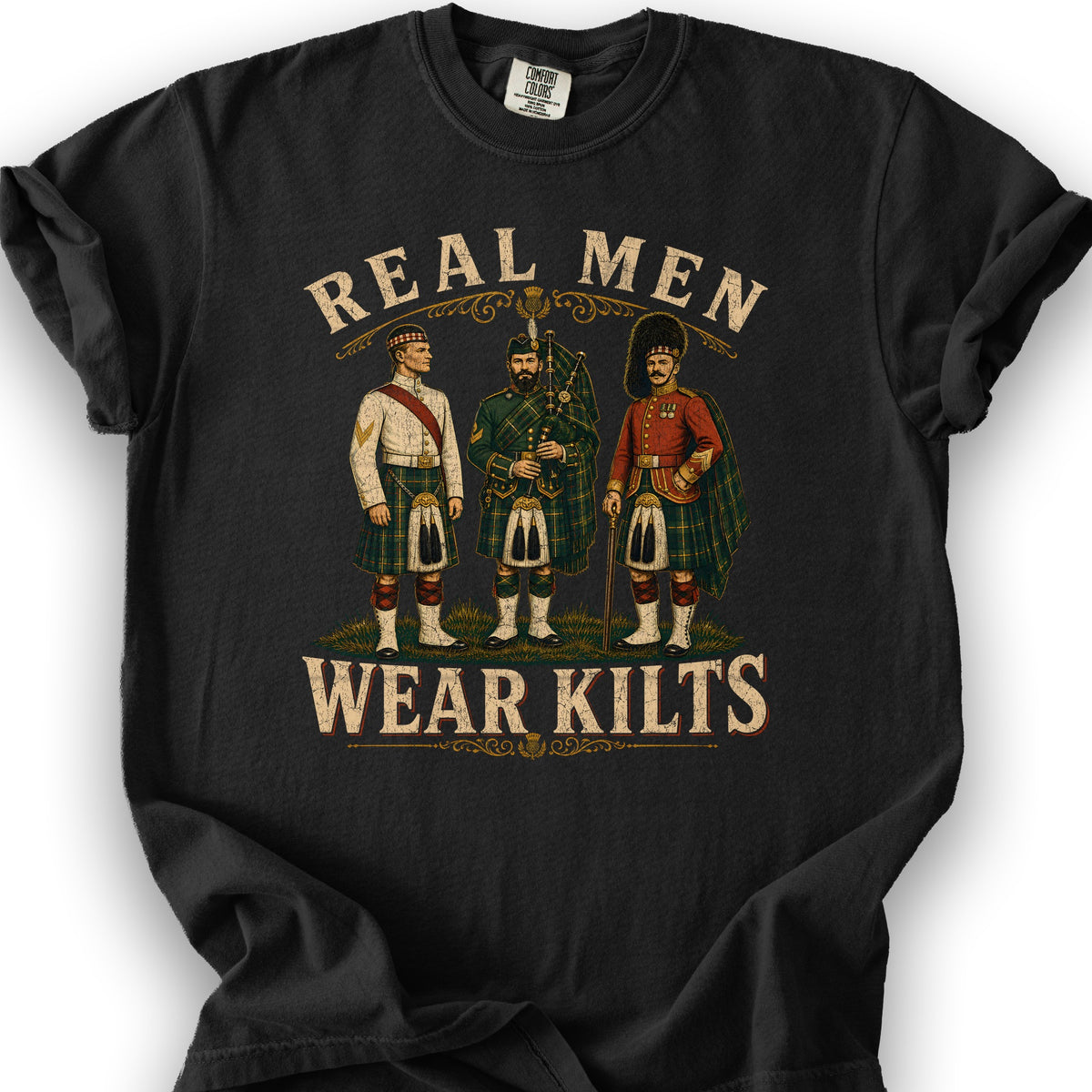 Real Men Wear Kilts T-Shirt - Black