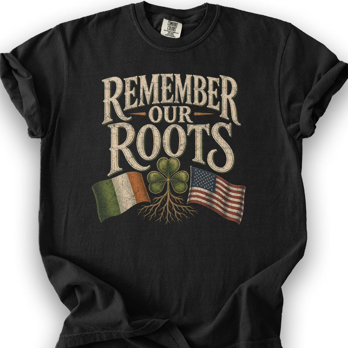 Remember Irish Roots T-Shirt - Black