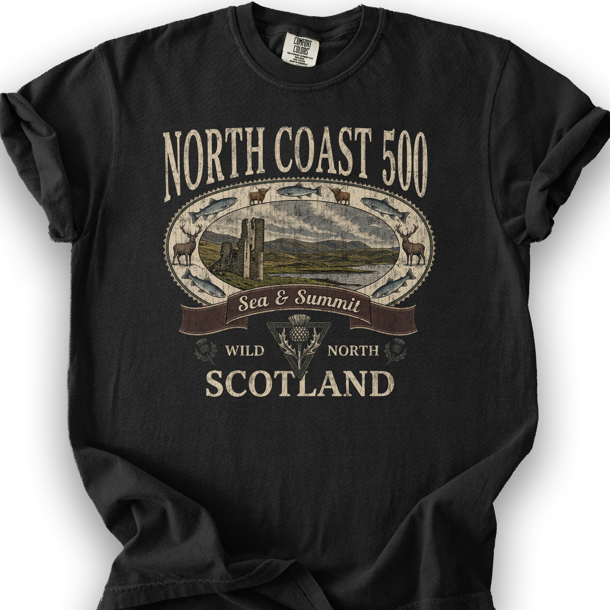 North Coast 500 Heritage T-Shirt - Black