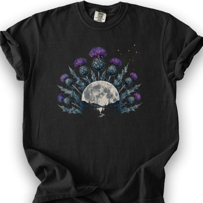Moonlit Highland Thistles T-Shirt - Black