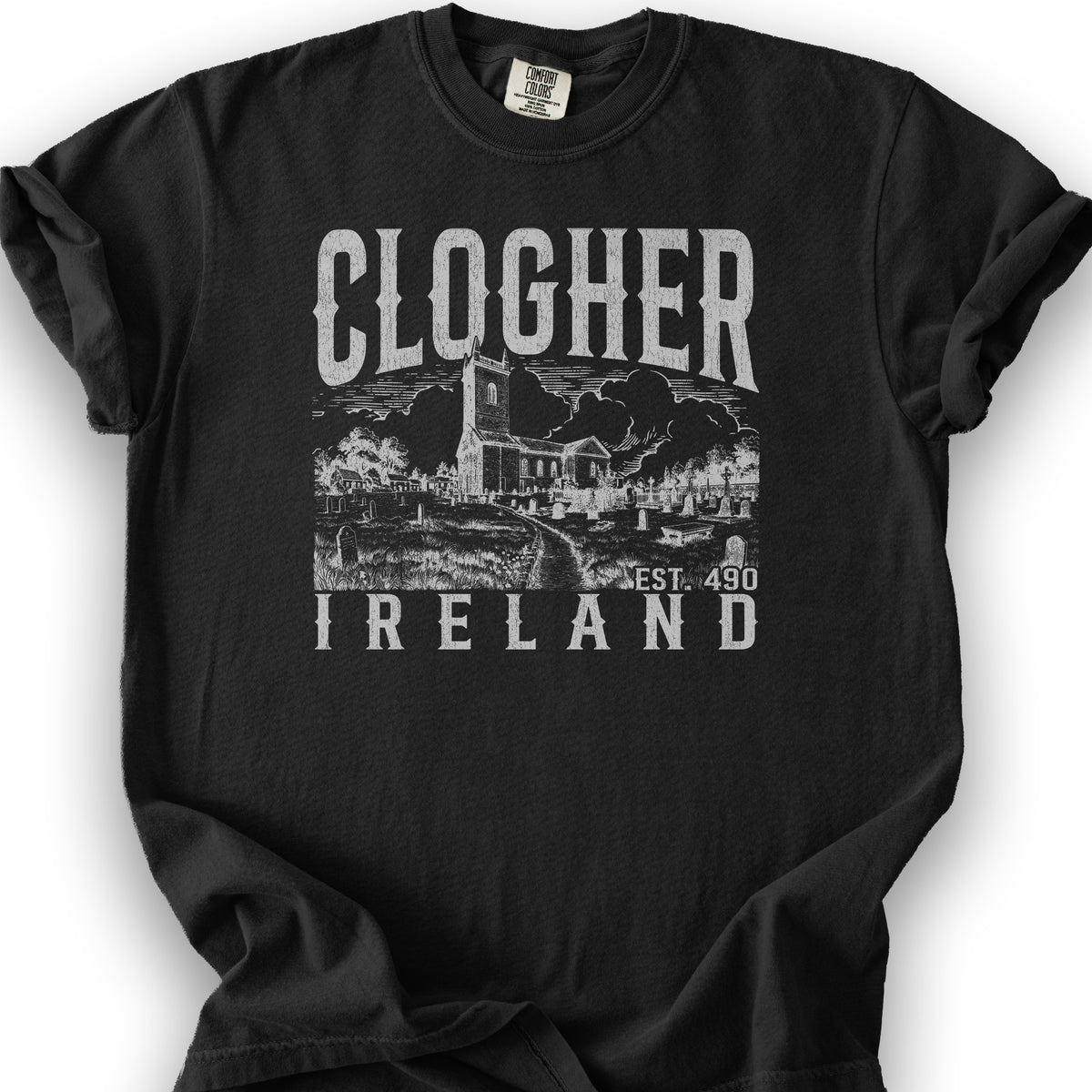 Clogher Ireland Sketch T-Shirt - Black