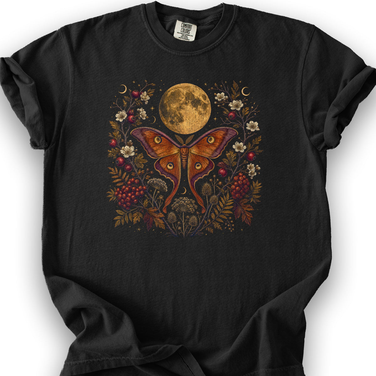 Harvest Moon Moth T-Shirt - Black