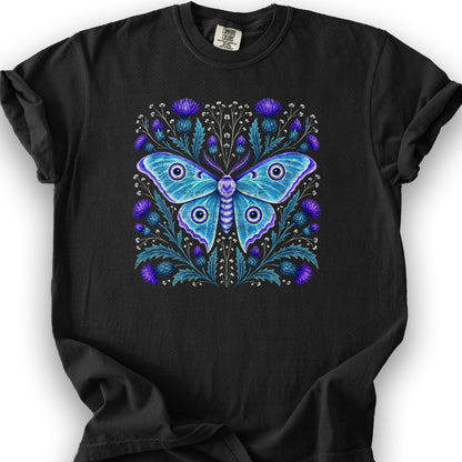 Emperor Moth Thistle T-Shirt - Black