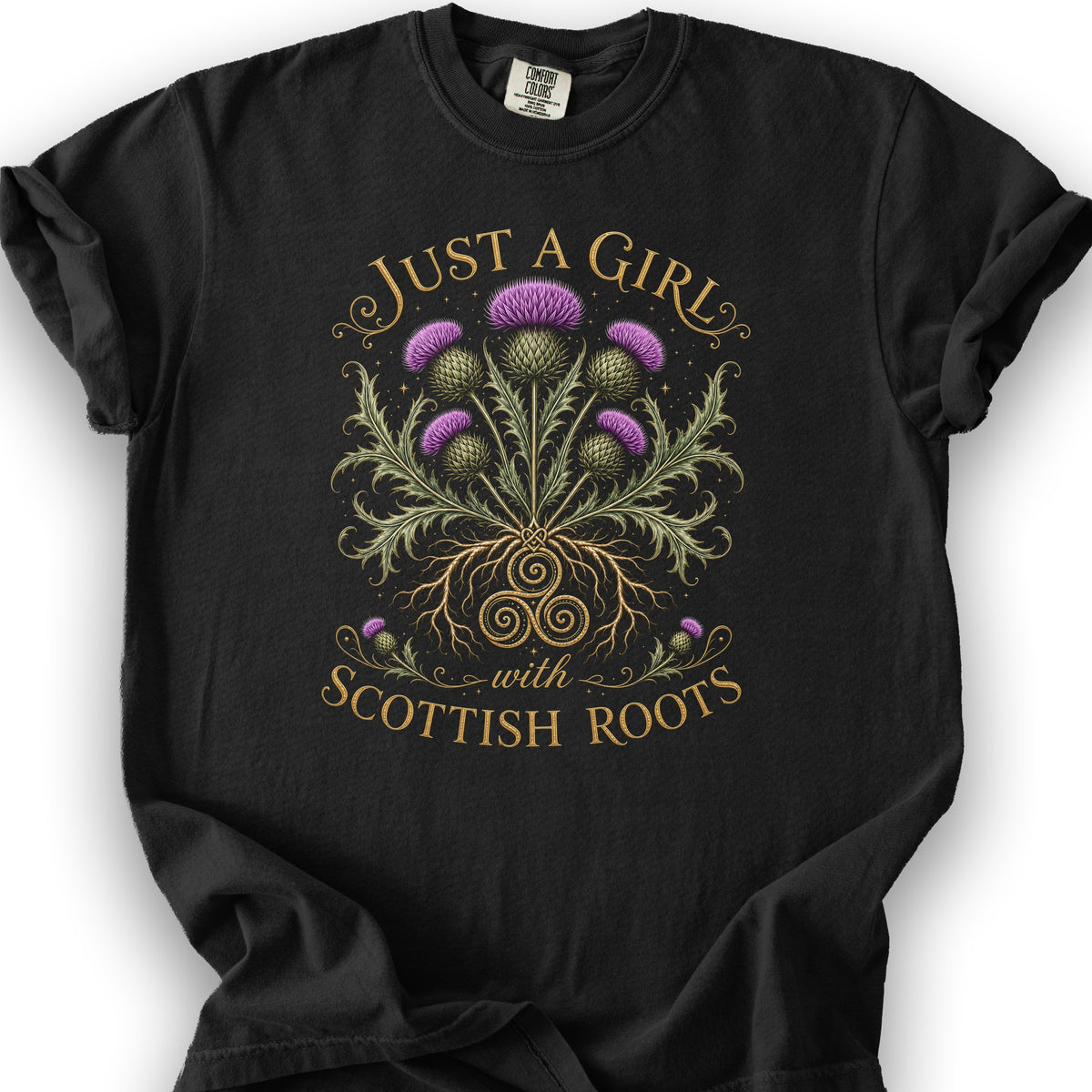 Scottish Roots Girl T-Shirt - Black