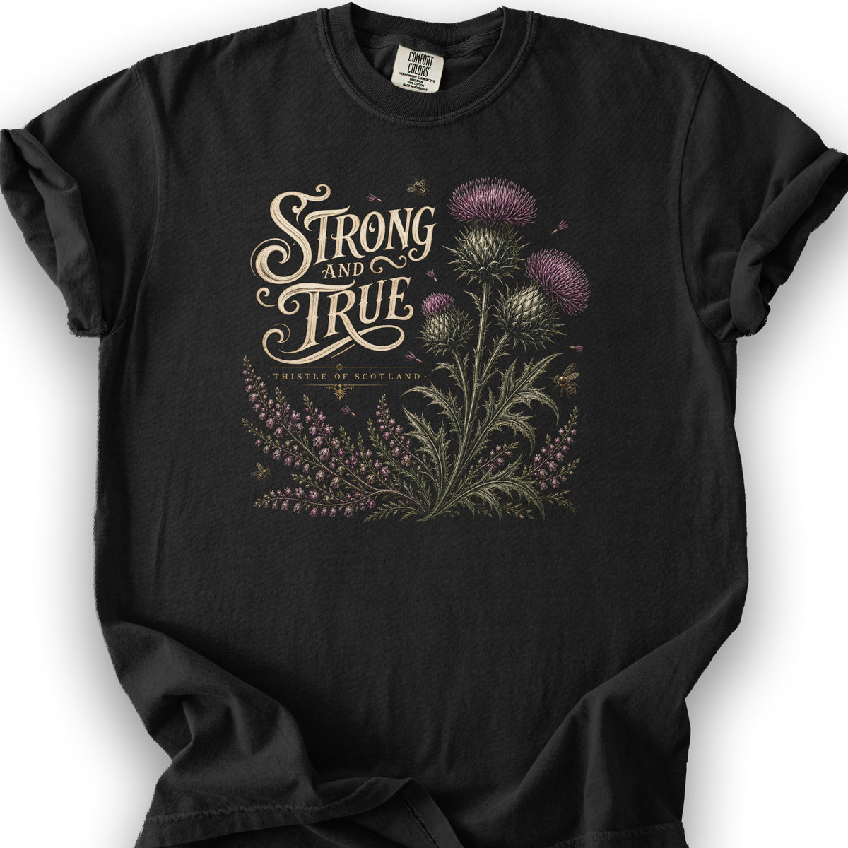 Strong And True Thistle T-Shirt - Black