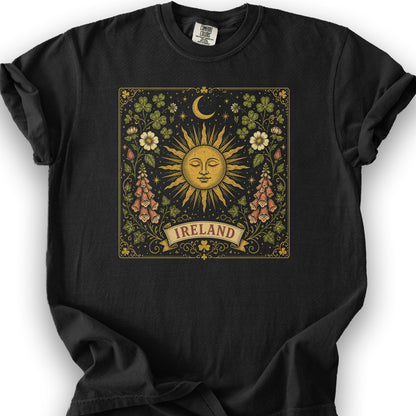 Ireland Celestial Floral T-Shirt - Black