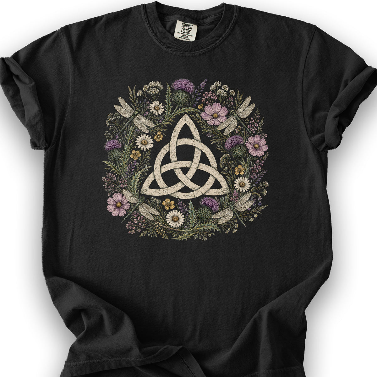 Trinity Knot Wreath T-Shirt - Black