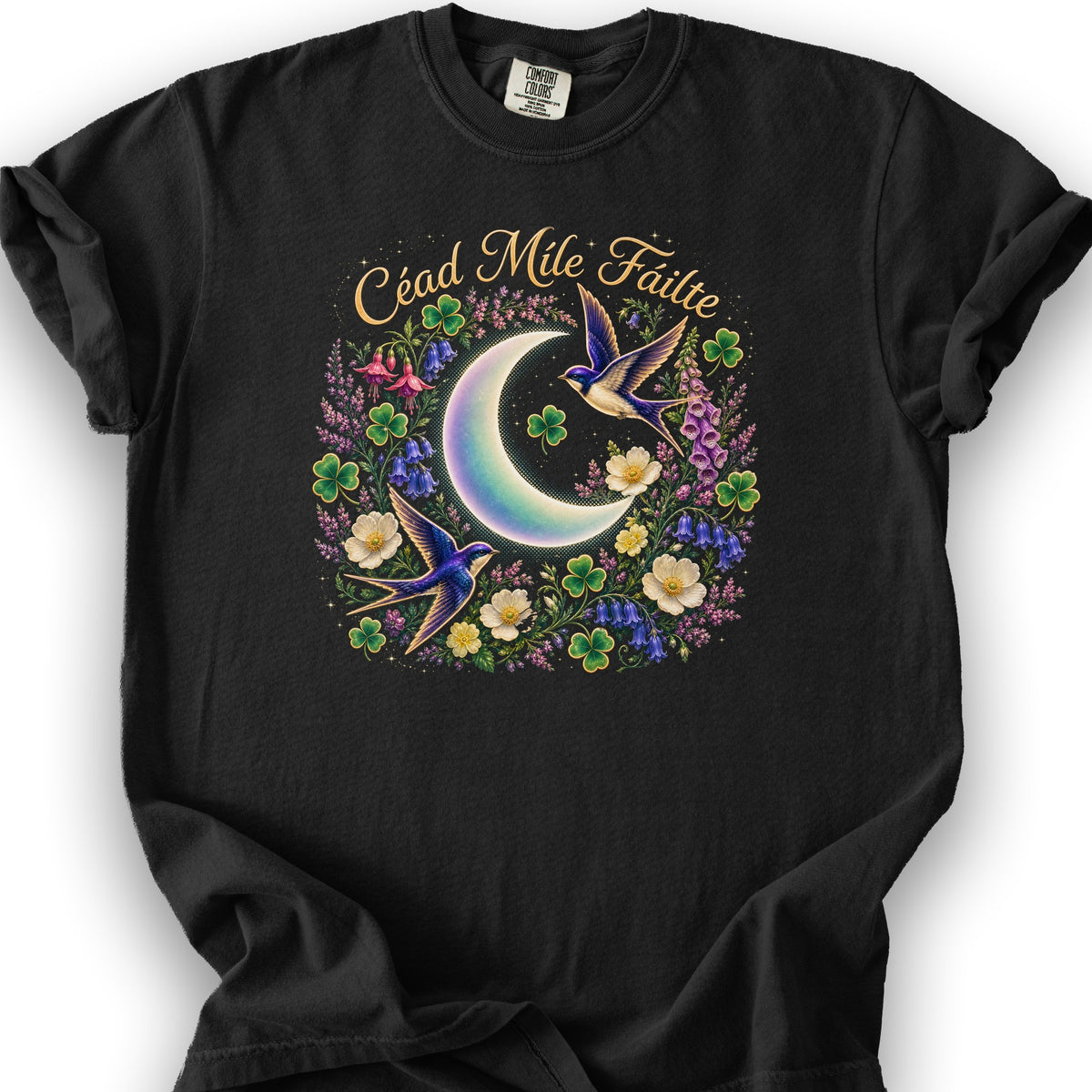 Céad Míle Fáilte Moon T-Shirt - Black