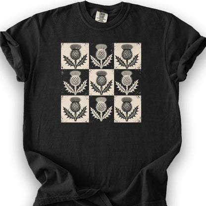 Thistle Box Pattern T-Shirt - Black
