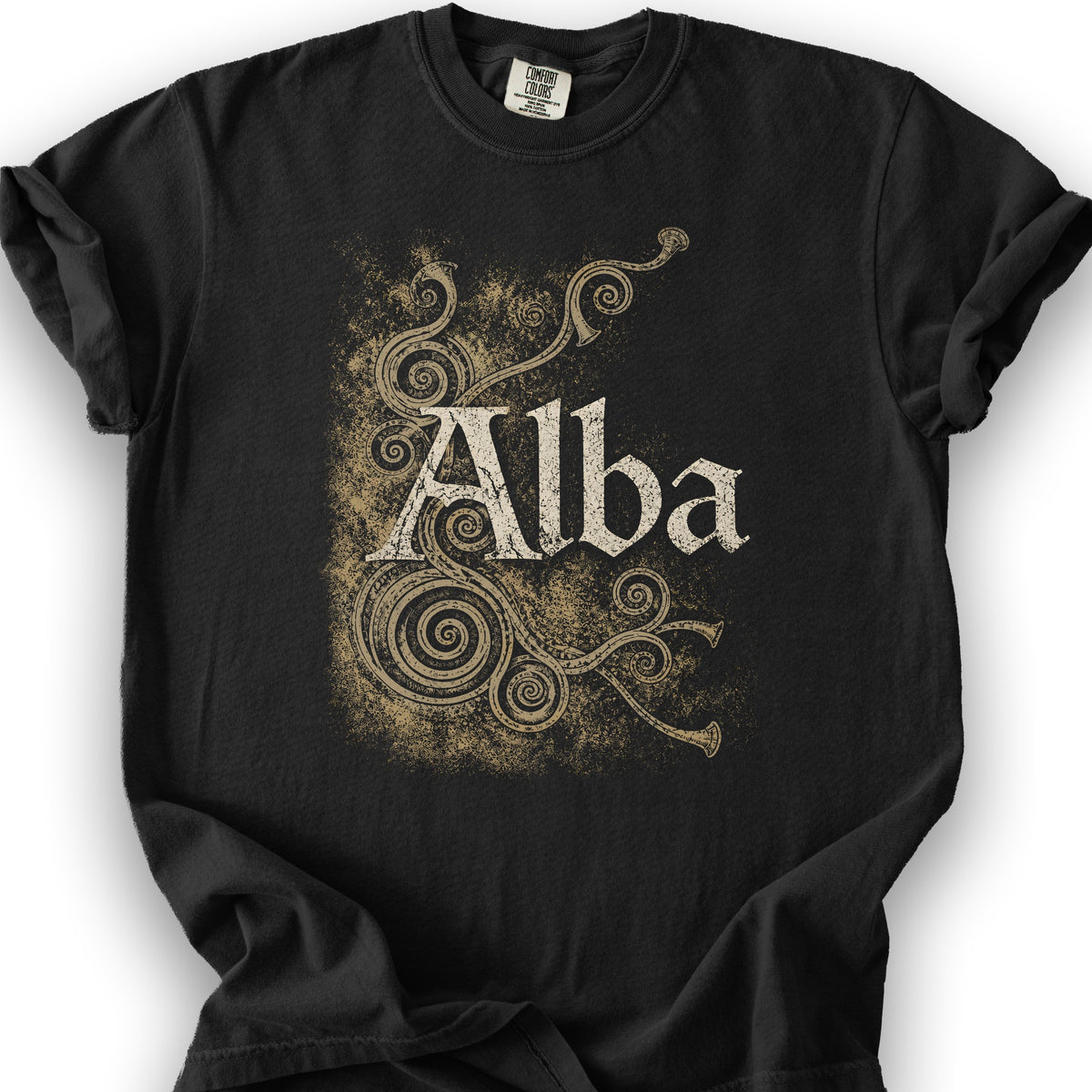 Alba Ancient Spirals T-Shirt - Black
