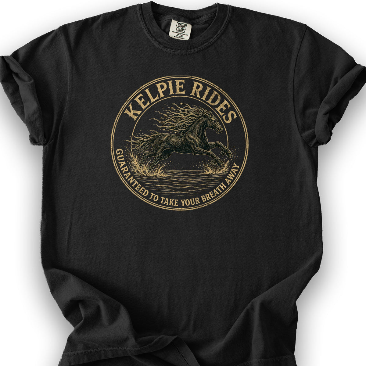 Kelpie Rides Badge T-Shirt - Black