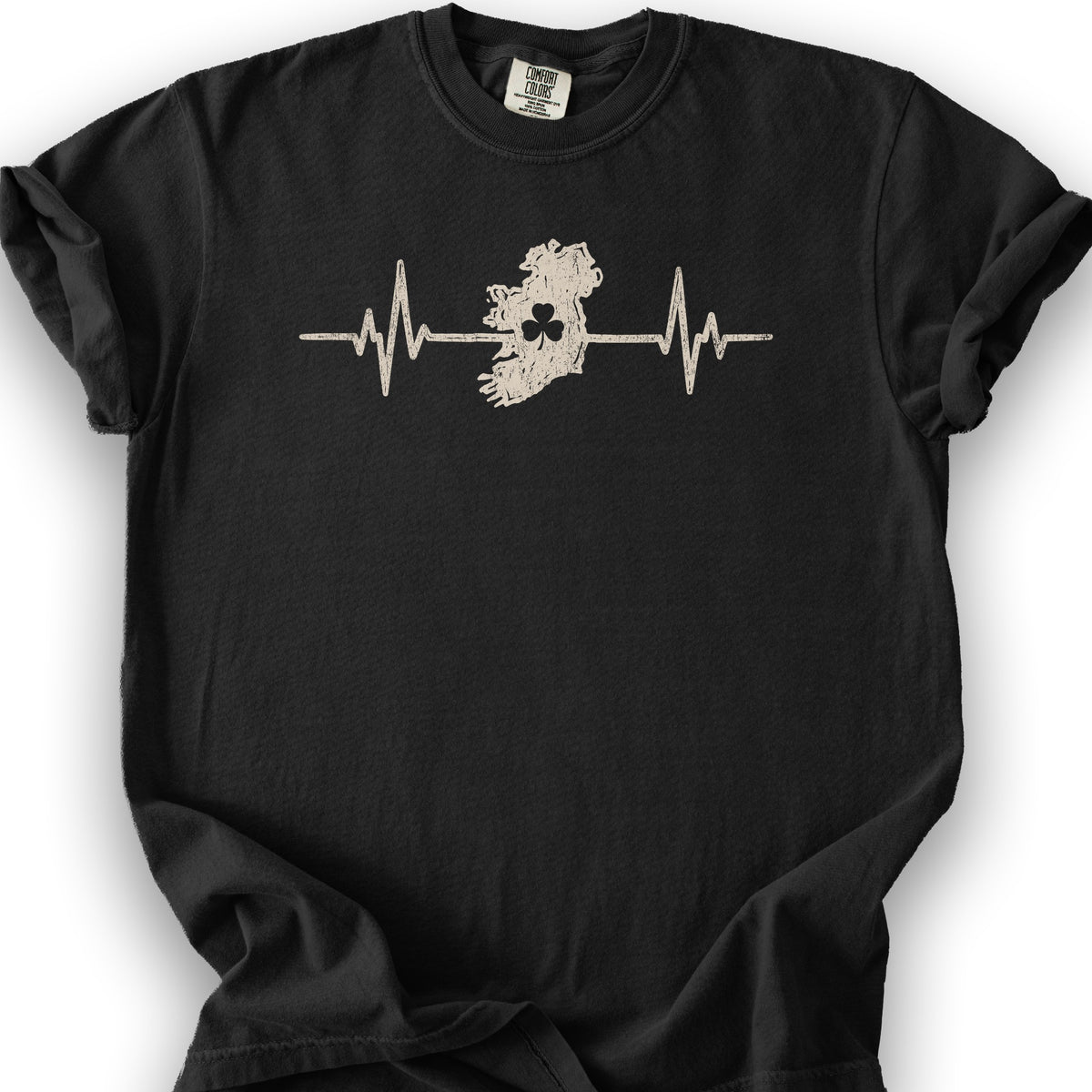 Ireland Heartbeat T-Shirt - Black